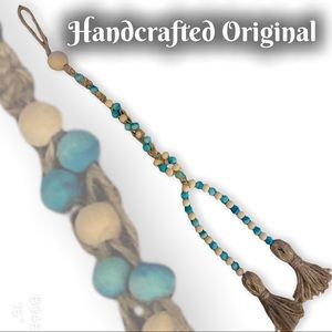 Hand Crafted & Dyed Wood Bead Ornament Garland Tree Tier Tray New Original B046